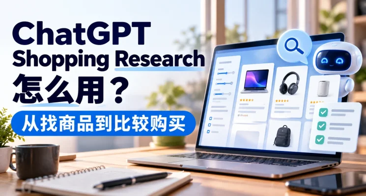 ChatGPT Shopping Research 商品研究示意图，展示商品筛选、比较与购买决策流程